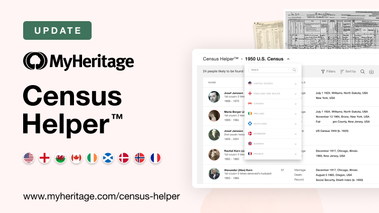MyHeritage Census Helper™ krijgt een grondige upgrade