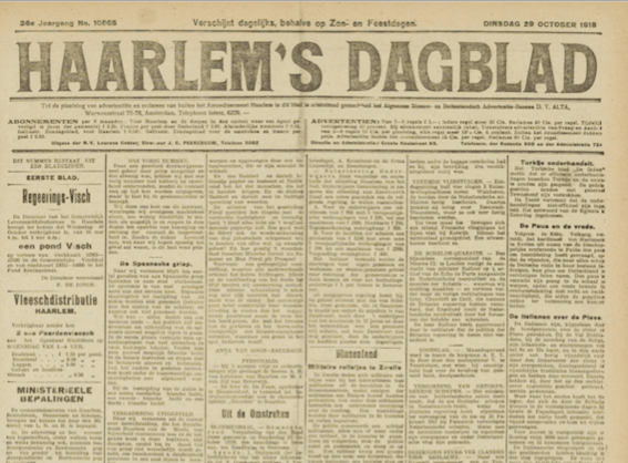 Hoe Nederlandse historische kranten verslag deden van de Spaanse griep in 1918