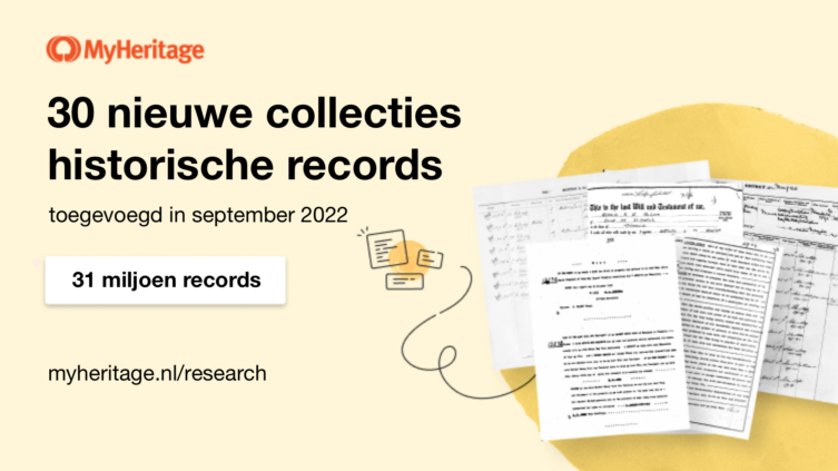 MyHeritage publiceert 30 nieuwe historische gegevenscollecties en 31 miljoen records in september 2022