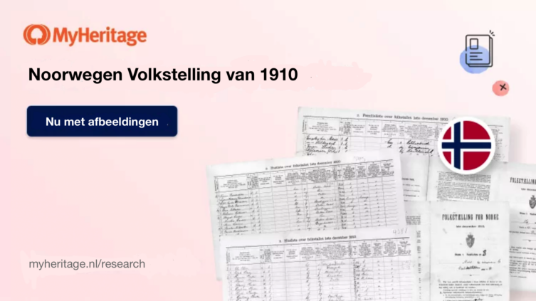MyHeritage voegt hoogwaardige scans toe aan de collectie Noorwegen volkstelling van 1910