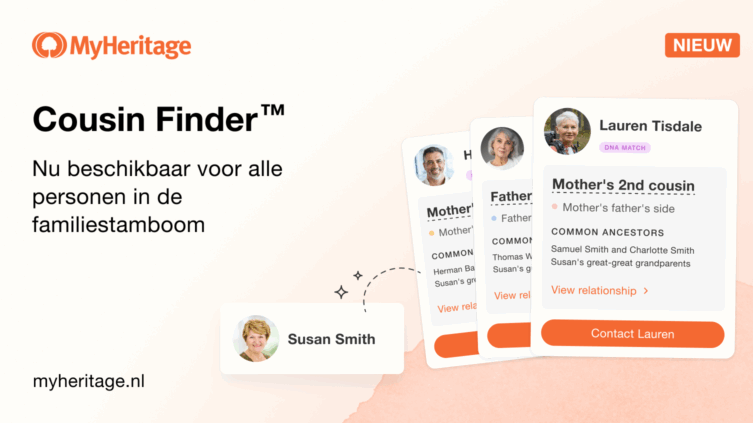 Cousin Finder™: nu beschikbaar voor alle personen in de familiestamboom