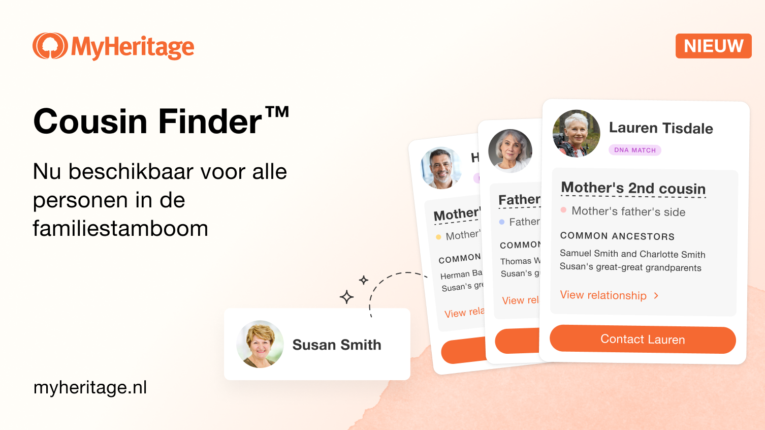 Cousin Finder™: nu beschikbaar voor alle personen in de familiestamboom