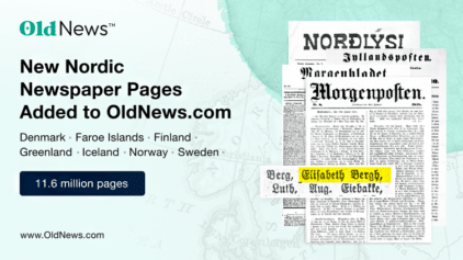 Miljoenen Scandinavische krantenpagina’s toegevoegd aan OldNews.com
