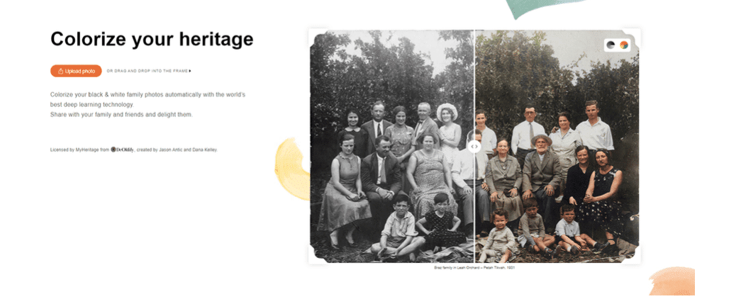 De MyHeritage in Color™ pagina