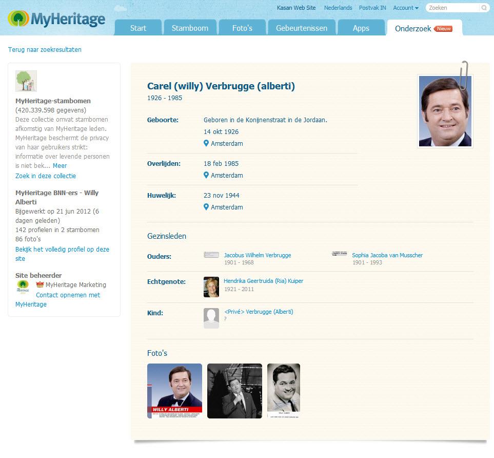 Carel Verbrugge zoekprofielpagina (klik voor een vergroting)