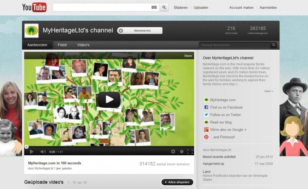 Bekijk MyHeritage video's op ons YouTubekanaal